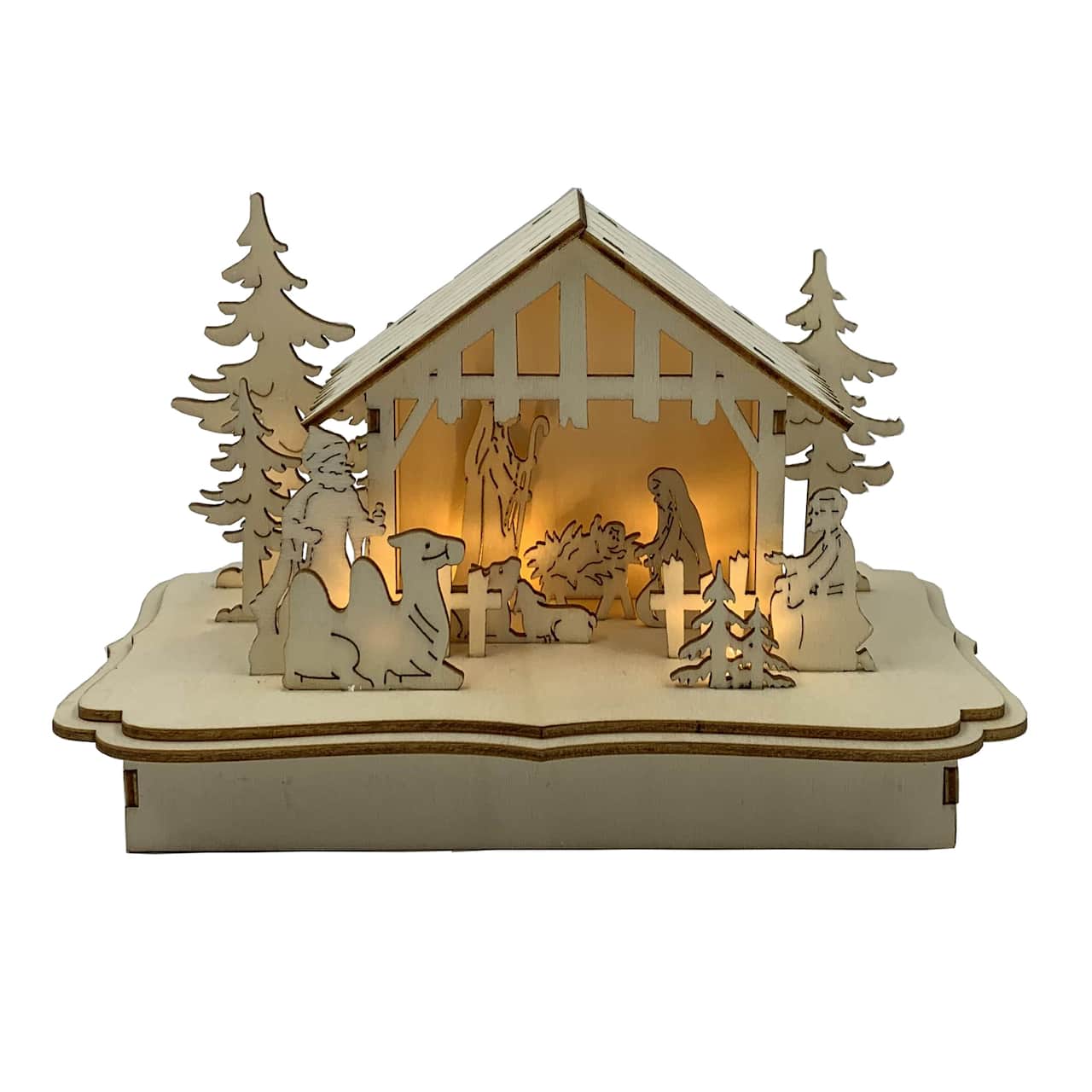 Santa's Workshop 5.4" LED Nativity Scene